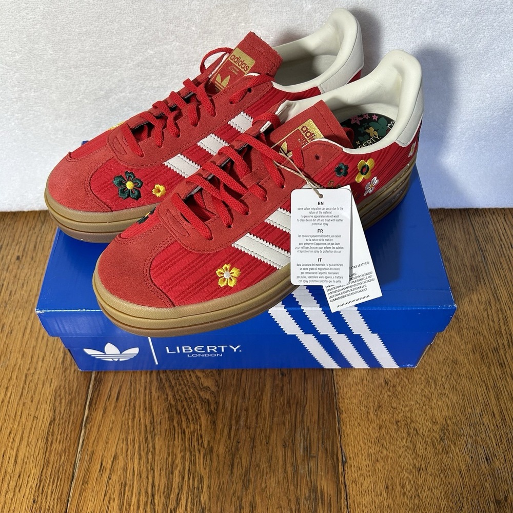 Adidas Womens Size 10 Gazelle Bold Liberty London Platform Better Scarlet Shoes